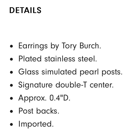 Tory Burch Pearly Logo Stud Earrings - Picture 5 of 5